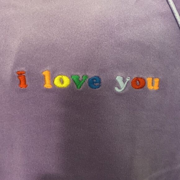 BP. Be Proud Gender Inclusive Pride Velour Sweatshirt Small Purple Hyacinth Love - Picture 2 of 6